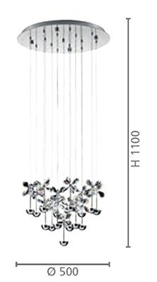 Stars of Light Design hanglampPianopoli 15-lichts 50cm grijs - 93662