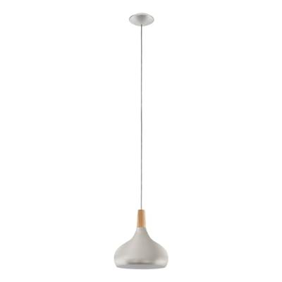 Eglo Moderne hanglampSabinar 28cm RVS met houtbruin - 901181