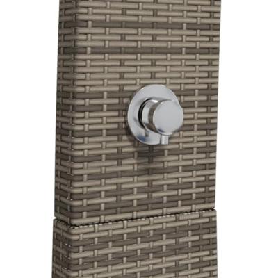 Buitendouche 55x60x224 cm poly rattan en acaciahout grijs - thumbnail
