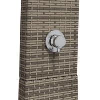 Buitendouche 55x60x224 cm poly rattan en acaciahout grijs - thumbnail
