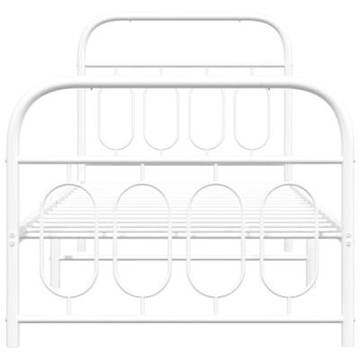Bedframe met hoofd- en voeteneinde metaal wit 90x190 cm Bedframe met hoofd- en voeteneinde metaal wit 90x190 cm