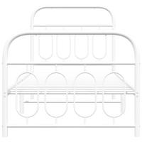 Bedframe met hoofd- en voeteneinde metaal wit 90x190 cm - thumbnail