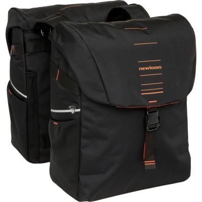 Dubbele fietstas New Looxs Vigo Double - 40 liter - 30 x 19 x 40 cm (2x) - Black-Orange