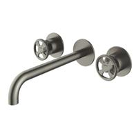 Wastafelmengkraan Hotbath Cobber @Work Inbouw 25 cm 3 Gats Geborsteld Nikkel (excl. inbouwdeel) - thumbnail