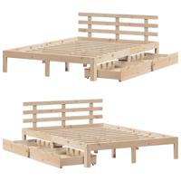 Bedframe met lades massief grenenhout 150x200 cm - thumbnail
