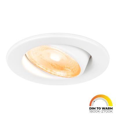 Malta LED inbouwspot - 5 Watt 480 lumen - Dim to warm - Rond - Kantelbaar - IP44 waterdicht - Wit - Incl. Quick Connector box - Wit