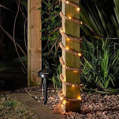 Solar lichtsnoer manilla met 60 warm witte leds - 4,5 meter