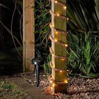 Solar lichtsnoer manilla met 60 warm witte leds - 4,5 meter - thumbnail