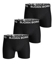 Björn Borg boxershorts 3-pack solid cotton stretch black - thumbnail
