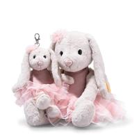 Ballerina knuffelkonijn 30 cm voor meisjes STEIFF HOPPIE 3 rozen - thumbnail