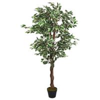 VidaXL Kunstplant ficus 1260 bladeren 200 cm groen - thumbnail