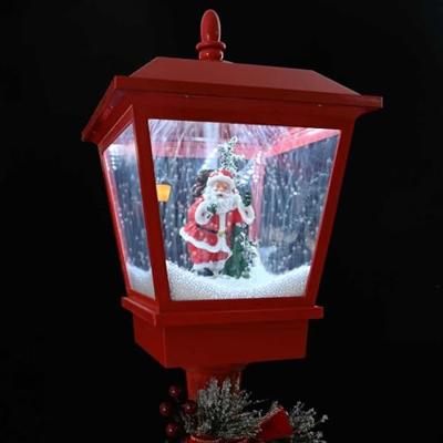 Kerststraatlamp met lantaarn Rood 40.5x40.5x180cm Metaal Kerststraatlamp met lantaarn Rood 40.5x40.5x180cm Metaal