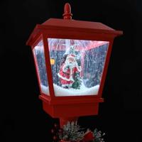Kerststraatlamp met lantaarn Rood 40.5x40.5x180cm Metaal - thumbnail