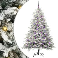 VidaXL Artificial pre-lit kerstboom met ballenset groen 180 cm - thumbnail