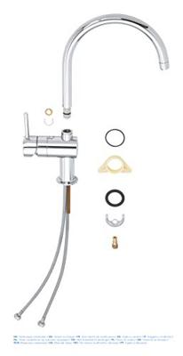 GROHE Minta Keukenkraan - hoog - draaibare ronde uitloop - chroom 32917000 - thumbnail