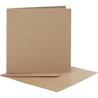 Creativ Company kaarten & enveloppen 12,5x12,5 cm naturel 10 stuks - thumbnail