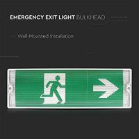 LED Noodverlichting met accu - Wand- en plafondmontage - 3 Watt - 6400K Daglicht wit - IP65 waterdicht - Incl. pictogram met 4 vluchtwegaanduiding stickers - thumbnail