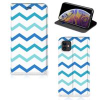Apple iPhone 11 | Hoesje met Magneet | Zigzag Blauw - thumbnail