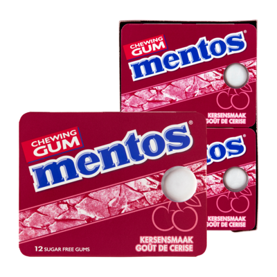 Mentos kauwgom cherry blister (12 stuks)