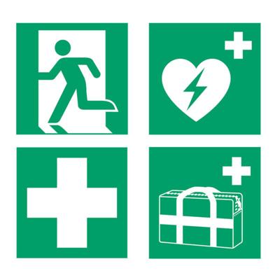 Pictogram djois nooduitgang links 200x200mm gn Pictogram djois nooduitgang links 200x200mm gn