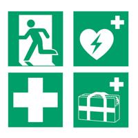 Pictogram djois nooduitgang links 200x200mm gn - thumbnail