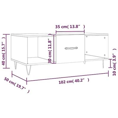 Salontafel 102x50x40 cm bewerkt hout zwart