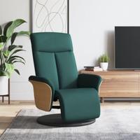Fauteuil verstelbaar met voetensteun stof donkergroen - thumbnail