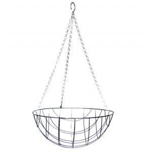 Hanging basket zwart gecoat metaal - L