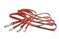 Hondenriem van leer 100cm x 16mm rood - thumbnail