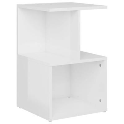 VidaXL Nachtkastje 35x35x55 cm bewerkt hout hoogglans wit