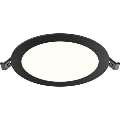 LED Downlight Inbouwspot Dimbaar - Brinton Thin - 12W 1120lm 120° Bundelhoek - Natuurlijk Wit 4000K - IP40 - Rond - Zwart - Ø170mm Buitenmaat - Ø150mm Zaagmaat