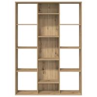 Kamerscherm/boekenkast 100x24x140 cm bewerkt hout eikenkleurig - thumbnail