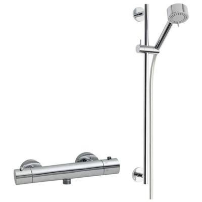 Wiesbaden Rio Douchethermostaat 15cm met glijstangset Chroom sw4046/sw10538 Wiesbaden Rio Douchethermostaat 15cm met glijstangset Chroom sw4046/sw10538
