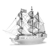 Eureka Metal earth pirate ship black pearl zilver editie - thumbnail