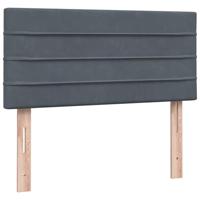 Boxspring met matras fluweel donkergrijs 90x220 cm - thumbnail