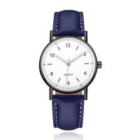 LGT JWLS Dameshorloge met Fluorescerende Wijzers en Uuraanduiding Leer Blauw Wit - thumbnail