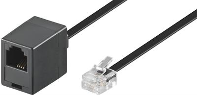 Goobay 68259 modulaire aansluitkabel 3 meter, zwart, RJ11/RJ14-stekker (6P4C) naar RJ11-bus (6P4C), per stuk verpakt Goobay 68259 modulaire aansluitkabel 3 meter, zwart, RJ11/RJ14-stekker (6P4C) naar RJ11-bus (6P4C), per stuk verpakt