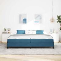 Boxspringbed met matras Donkerblauw 200 x 200 cm Fluweel - thumbnail