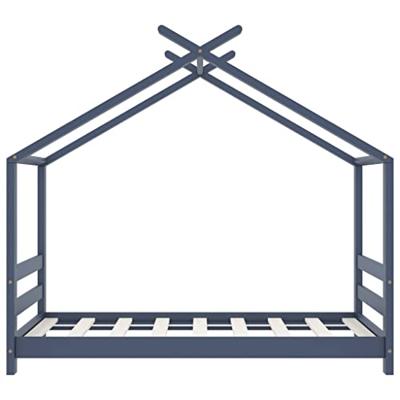 Kinderbedframe massief grenenhout grijs 70x140 cm Kinderbedframe massief grenenhout grijs 70x140 cm