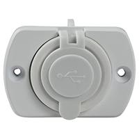 AS Schwabe USB 2-voudig inbouwdoos caravan, wit Stroombelasting (max.): 2.1 A 5 V - thumbnail