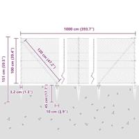 VidaXL Afrasteringspaal groen 10 x 1 m (36 mm gaas) staal en pvc - thumbnail