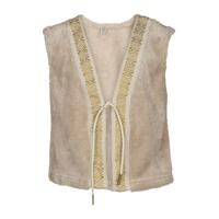 KIEstone Meisjes gilet - Plum - Zand - thumbnail