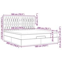 Ottoman bed met matras 180x200cm stof zwart - thumbnail