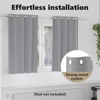 VidaXL Zwart-out gordijnen met ringen 2 pcs lichtgrijs 140 x 140 cm - thumbnail