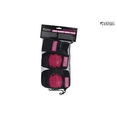 Street Rider skate beschermset 6 delig roze/zwart small