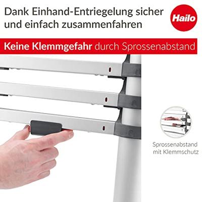 Hailo t80 aluminium telescoopladder 9 treden 94-264 cm