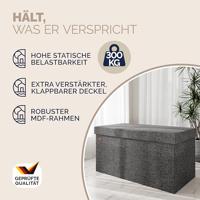Opvouwbare Zitbank met opbergruimte en deksel - 80cm - Donkergrijs - thumbnail