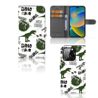 Telefoonhoesje | Met pasjeshouder | voor iPhone 14 Pro Dinosaurus - thumbnail