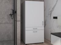 Kast voor wasruimte WASHING 1 deur 2 lades wit - thumbnail