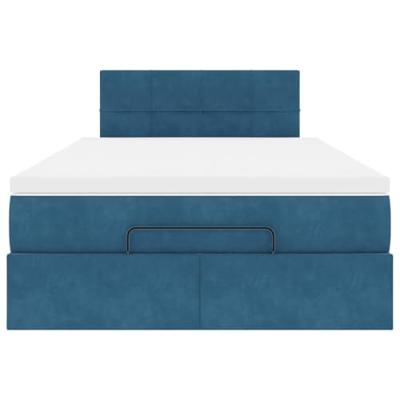 Ottoman bed met matras 120x200cm fluweel donkerblauw